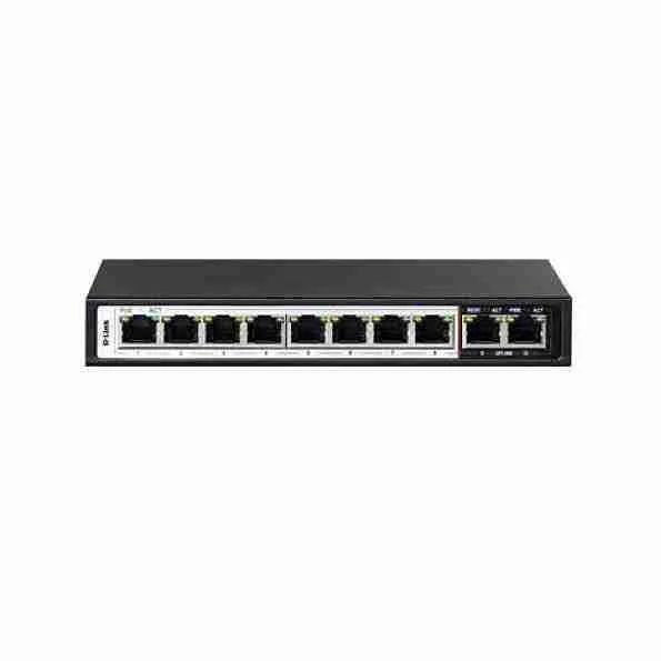 Dlink-DES-F1010P-E-10-Ports-PoE-Switch-with-8-Long-Reach-250m-PoE-Ports-and-2-Uplink-Ports