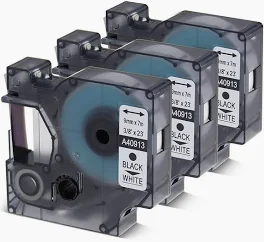 Dymo D1 Series Label 40913 Compatible Tape – Black on White (9mm x 7m)